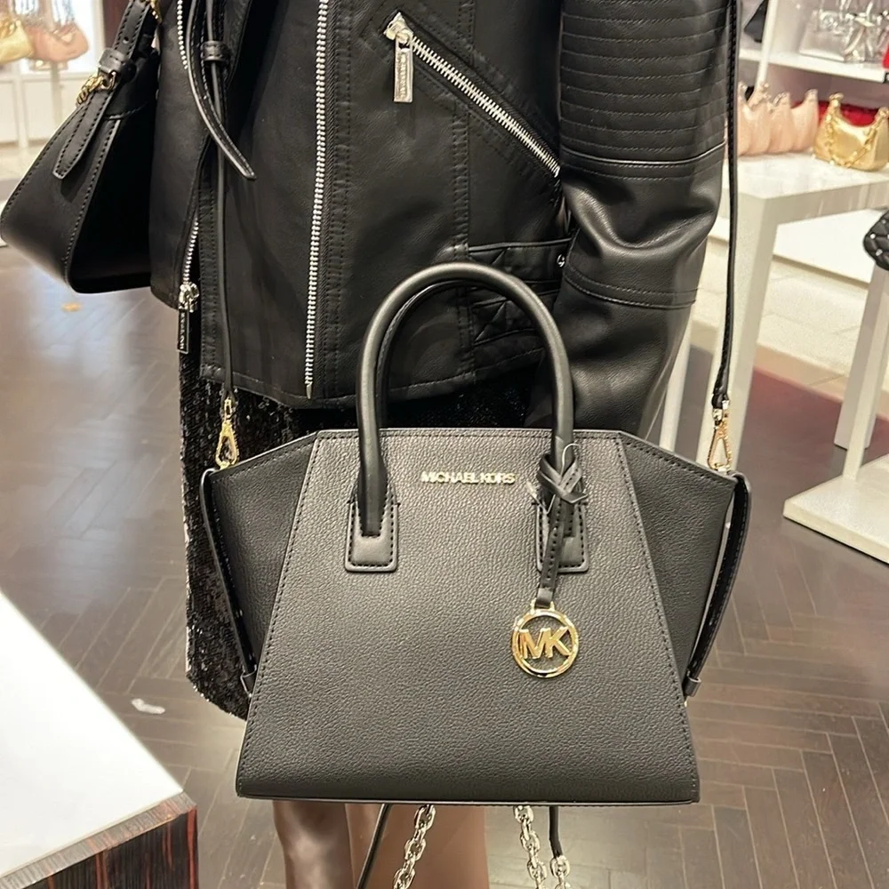 MICHAEL KORS Avril Small Leather Top-Zip Satchel NWT